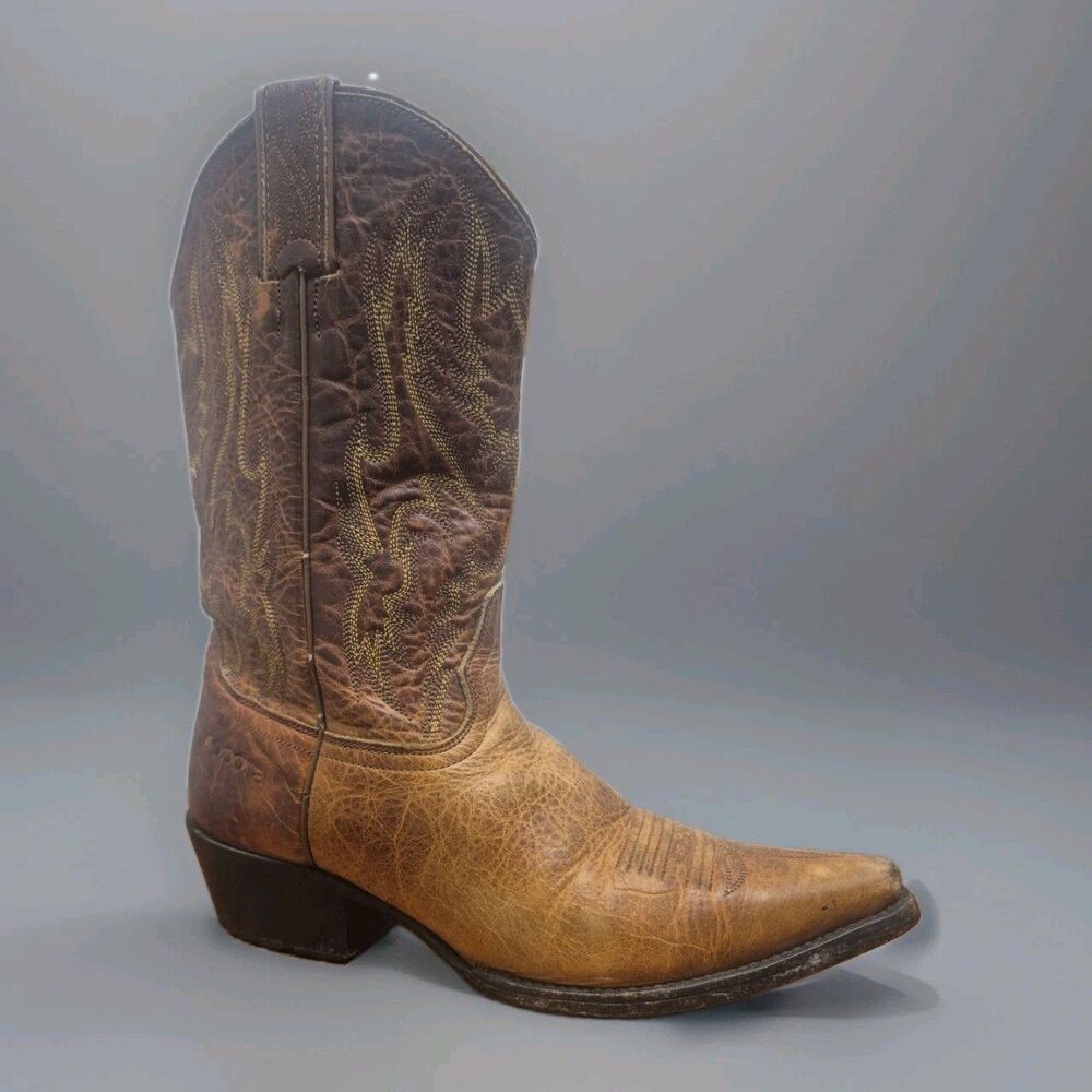 Sonora Double H Women’s Brown Gold Leather Western Cowgirl Boots US  Size 6M